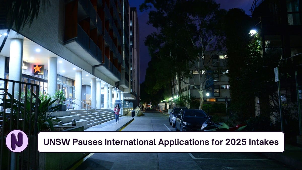 UNSW Pauses International Applications for 2025 Intakes