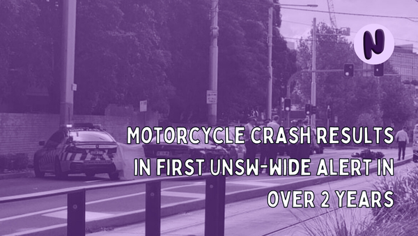 Motorcycle crash results in first UNSW-wide alert in over 2 years